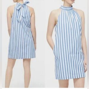 J. Crew Blue & White Nautical Pin Striped Halter Dress